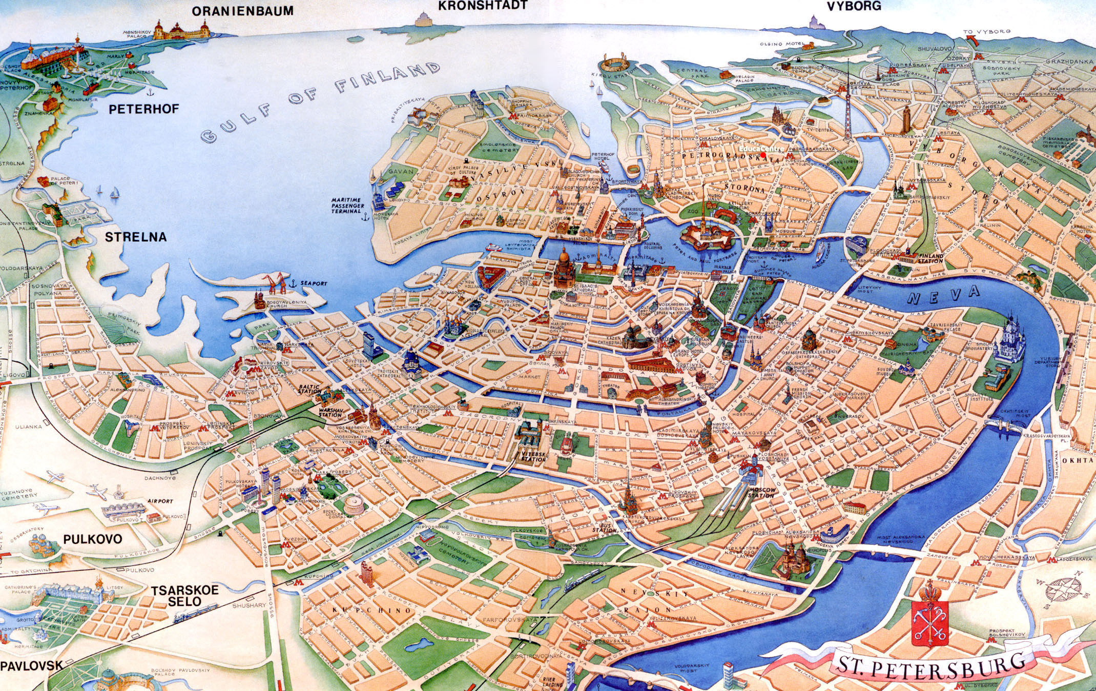Map Of St Petersburg Russia In English